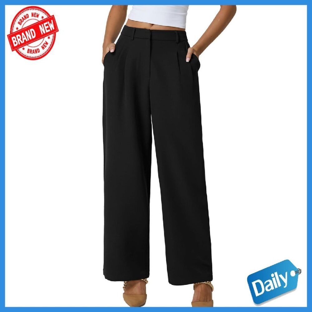 Wide Leg Dress Pants High Waisted Wrinkle Free Work Pants with Pockets